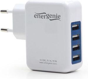 Ładowarka Energenie Uniwersalna ładowarka USB 3.1A, biała (EG-U4AC-01) 1