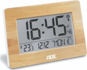 ADE zegar elektroniczny, z termometrem i budzikiem, 23 x 3 x 16 cm, bambus 1