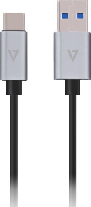 Kabel USB V7 Wtyczka prosta USB-A - 1 m Szary (V7U3.1C-1M-ALUGR-1EC) 1