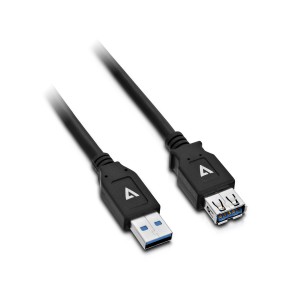 Kabel USB V7 USB-A - USB-A 2 m Czarny (V7U3.0EXT-2M-BLK-1E) 1