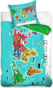 Darymex Pościel bawełna 135x200+1p80x80 Mapa Świata 1