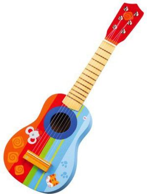 Sevi Kolorowa, drewniana gitara z myszką i kotkiem (82012) 1