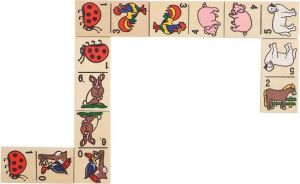 Goki Domino w drewnianym pudełku, zwierzęta I, 28 el. (WG090) 1