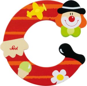 Sevi Drewniana literka C, Klaun (81739) 2