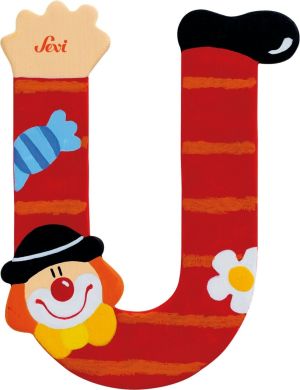 Sevi Drewniana literka U, Klaun (81757) 3