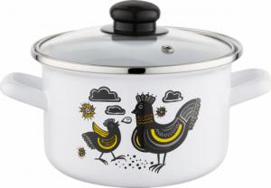 Emalia Pleszew Zestaw garnków emaliowanych na indukcję i gaz Emalia Polska Pleszew Kurka Chmurka 2 l i 2,6 l i 3,7 l i 4,7 l 2