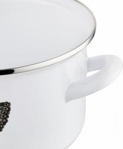 Emalia Pleszew Zestaw garnków emaliowanych na indukcję i gaz Emalia Polska Pleszew Kurka Chmurka 2 l i 2,6 l i 3,7 l i 4,7 l 4