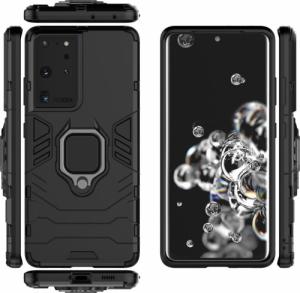 Wozinsky Ring Armor pancerne hybrydowe etui pokrowiec + magnetyczny uchwyt Samsung Galaxy S22 Ultra czarny 5