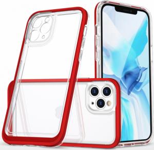 Hurtel Clear 3in1 etui do iPhone 11 Pro Max żelowy pokrowiec z ramką czerwony 1