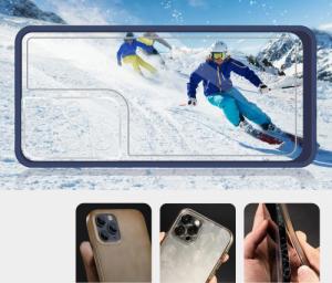 Hurtel Clear 3in1 etui do Samsung Galaxy S21 Ultra 5G żelowy pokrowiec z ramką niebieski 3