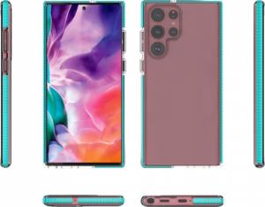 Hurtel Spring Case pokrowiec żelowe etui z kolorową ramką do Samsung Galaxy S22 Ultra jasnoróżowy 2