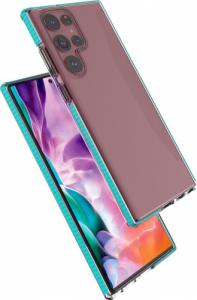 Hurtel Spring Case pokrowiec żelowe etui z kolorową ramką do Samsung Galaxy S22 Ultra jasnoróżowy 4