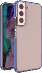 Hurtel Spring Case pokrowiec żelowe etui z kolorową ramką do Samsung Galaxy S22 ciemnoniebieski 1