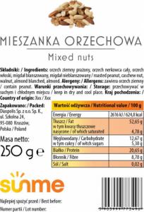 Sunme Mieszanka orzechowa 250 g 1