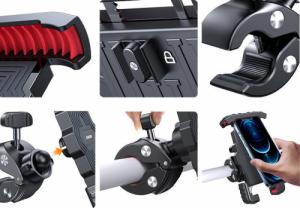 Wozinsky Uchwyt Na Rower Do Telefonu Metalowy Pancerny / Na Hulajnogę / Motor 10