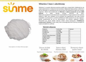 Sunme Witamina C w proszku, Kwas L-askorbinowy 500 gram 3