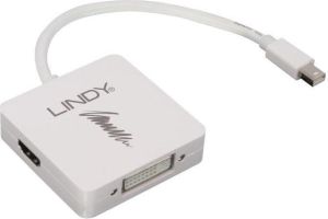 Adapter AV Lindy DisplayPort Mini - HDMI - DVI-I biały (41039) 1