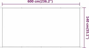 vidaXL Markiza pionowa, beżowa, 140x600 cm, tkanina Oxford 5