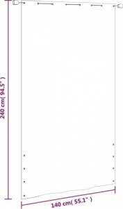 vidaXL Parawan balkonowy, jasnozielony, 140x240 cm, tkanina Oxford 6