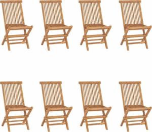 vidaXL Składane krzesła ogrodowe, 8 szt., lite drewno tekowe 1