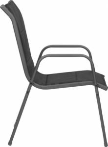 vidaXL Krzesła ogrodowe, 4 szt., stal i tworzywo textilene, czarne 6