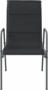 vidaXL Krzesła ogrodowe, 6 szt., stal i tworzywo textilene, czarne 4