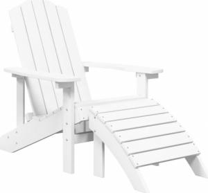 vidaXL Krzesła ogrodowe Adirondack z podnóżkami, 2 szt., HDPE, białe 3