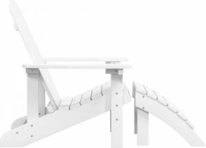 vidaXL Krzesło Adirondack z podnóżkiem, HDPE, białe 4