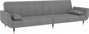 vidaXL 2-osobowa kanapa z 2 poduszkami, jasnoszara, aksamitna 2
