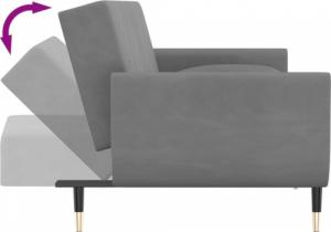 vidaXL 2-osobowa kanapa z 2 poduszkami, jasnoszara, aksamitna 5