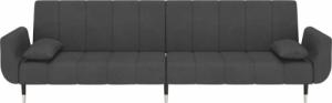 vidaXL 2-osobowa kanapa z 2 poduszkami, ciemnoszara, aksamitna 4