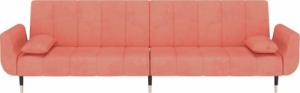 vidaXL 2-osobowa kanapa z 2 poduszkami, różowa, aksamitna 4