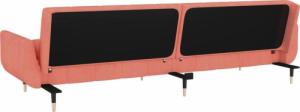 vidaXL 2-osobowa kanapa z 2 poduszkami, różowa, aksamitna 8
