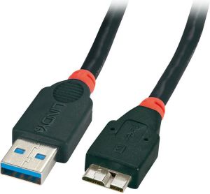 Kabel USB Lindy microUSB 3m Czarny (41838) 1