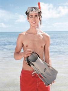 Bestway Zestaw Do Nurkowania Szary Maska, Płetwy, Rurka 25020 2