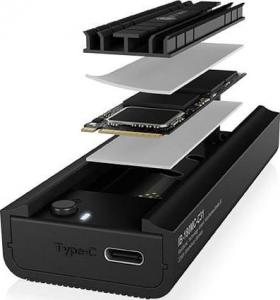 Stacja dokująca Icy Box IcyBox Stacja dokująca IB-180MC-C31 M.2 NVMe&SATA Docking, USB 3.2 (Gen2) Type-C, Aluminium 1