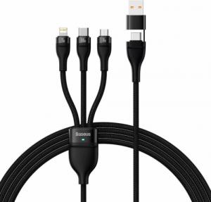 Kabel USB Baseus USB-A + USB-C - USB-C + microUSB + Lightning 1.2 m Czarny (CASS030101) 1