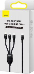 Kabel USB Baseus USB-C - USB-C + microUSB + Lightning 1.5 m Czarny (CASS030201) 3