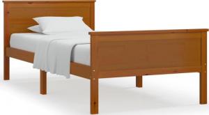 vidaXL Rama łóżka, miodowy brąz, lite drewno sosnowe, 100 x 200 cm 2