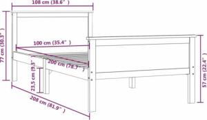 vidaXL Rama łóżka, miodowy brąz, lite drewno sosnowe, 100 x 200 cm 5