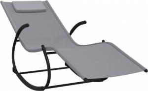 vidaXL vidaXL Leżak, bujany, stal i tworzywo textilene, szary 2