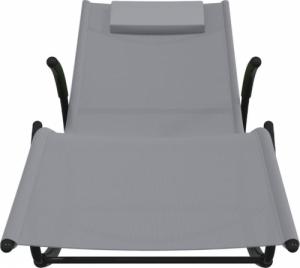 vidaXL vidaXL Leżak, bujany, stal i tworzywo textilene, szary 4