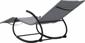 vidaXL vidaXL Leżak, bujany, stal i tworzywo textilene, szary 6