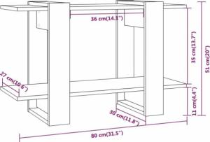 vidaXL vidaXL Regał na książki/przegroda, biały, 80x30x51 cm 7