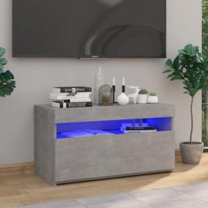 vidaXL vidaXL Szafka pod TV z oświetleniem LED, szarość betonu, 75x35x40 cm 1