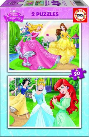 Educa Puzzle 2x20 ELEMENTÓW Disney Princess (16846) 1