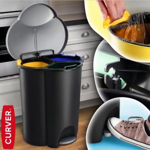 Kosz na śmieci Curver do segregacji na pedał 40L czarny (254540) 5