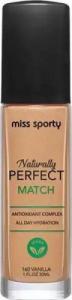 Miss Sporty MISS SPORTY_Naturally Perfect Match wegański podkład nawilżający 160 Vanilla 30ml 1