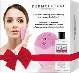 DermoFuture DERMOFUTURE_SET Technology szczoteczka soniczna do twarzy Różowa + Micellar Face Gel żel do twarzy 150ml 1