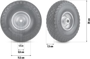 Humberg Koło do taczki bezdętkowe 3.00-4 czarno-srebrne Humberg 4